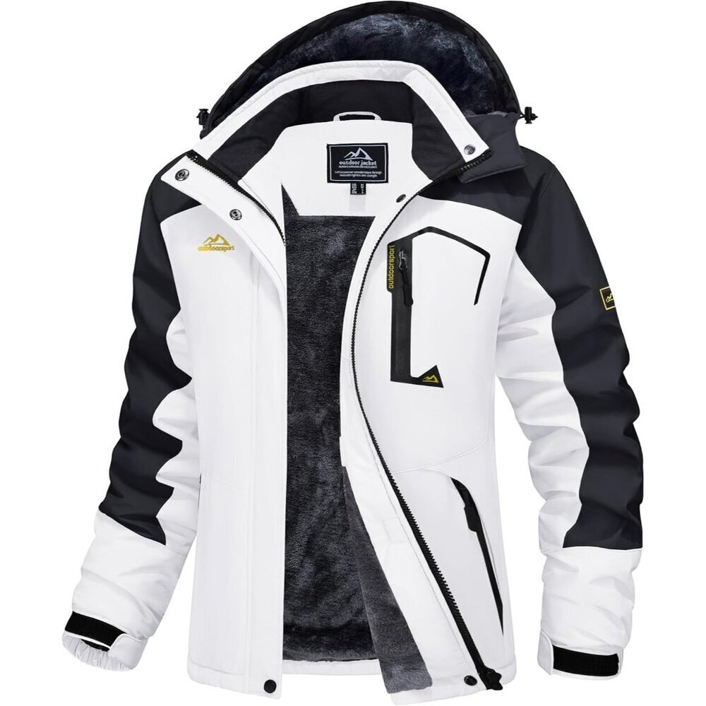 Women's White Black Como Ski Jacket Waterproof Jacket Windproof Winter Coats